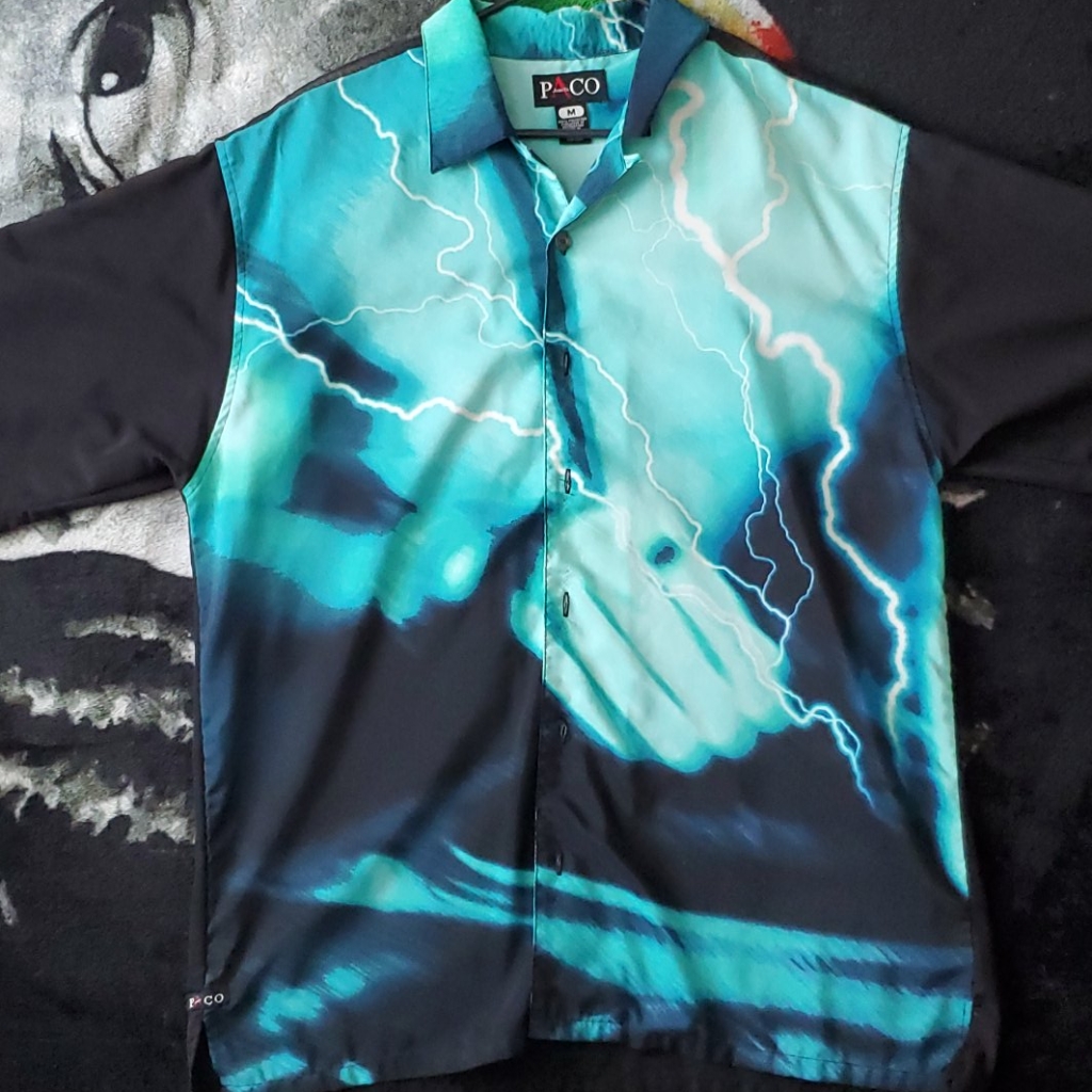 Paco Button Down Lightning Graphics